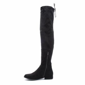 Black Suede Over the Knee Boot
